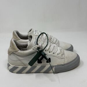 Off-White Low Vulcanized Sneakers Womens 6.5 - 7 EU 37 White Black Gray Shoes